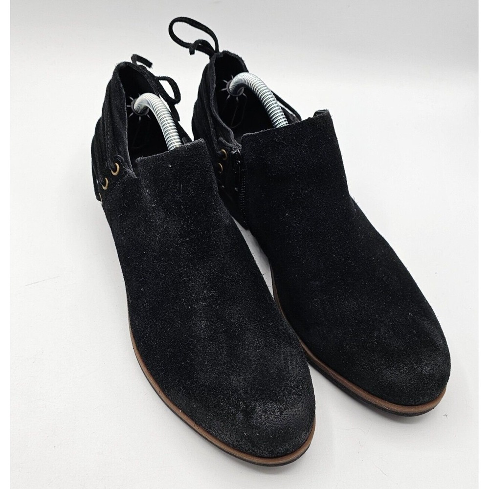 Korks Womens Lydney Booties Size 7 Black Rough Suede Corset Western Boho Boots‎